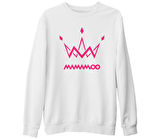 Mamamoo - Logo Crown Beyaz Kalın Sweatshirt