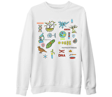 Biyoloji - DNA Beyaz Kalın Sweatshirt