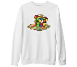 Color Cubes Beyaz Kalın Sweatshirt