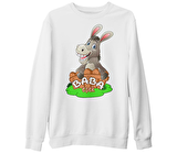 Aile - Baba Eşek Beyaz Kalın Sweatshirt