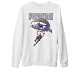 Fortnite - A l'air Beyaz Kalın Sweatshirt