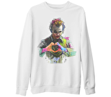 Joker - Love Beyaz Kalın Sweatshirt