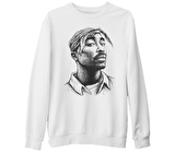 Tupac Shakur - Bandana Beyaz Kalın Sweatshirt