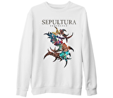 Sepultura - Endurance Logo Beyaz Kalın Sweatshirt