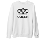 King and Queen - Queen Beyaz Kalın Sweatshirt