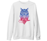 Baykuş Beyaz Kalın Sweatshirt