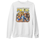 One Piece - Rope Beyaz Kalın Sweatshirt