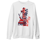 New York - Liberty Area Beyaz Kalın Sweatshirt