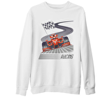 Araba - Yarış Beyaz Kalın Sweatshirt
