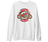 Model Motosiklet  Beyaz Kalın Sweatshirt