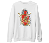 Dragon Shield Beyaz Kalın Sweatshirt