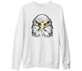 Kartal - Yüz Beyaz Kalın Sweatshirt