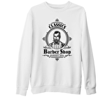 Barber Shop Beyaz Kalın Sweatshirt
