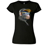 Goril - Gözlük Siyah Bayan Tshirt