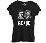 AC Tesla vs. DC Edison Siyah Bayan Tshirt