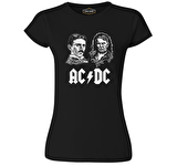 AC Tesla vs. DC Edison Siyah Bayan Tshirt