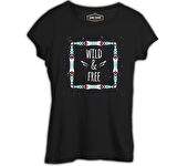Wild and Free Siyah Bayan Tshirt