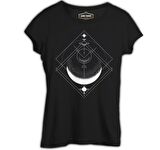 Ay Üçgeni Siyah Bayan Tshirt