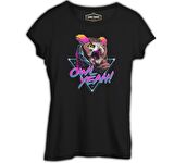 Yeah - Baykuş Siyah Bayan Tshirt
