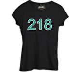 Squid Game-Number 218 Siyah Bayan Tshirt