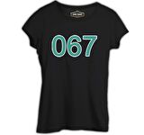 Squid Game-Number 067 Siyah Bayan Tshirt