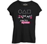 Squid Game - Üçgen Siyah Bayan Tshirt