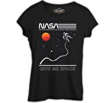 Nasa -Uzay Siyah Bayan Tshirt