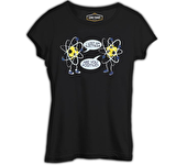 Okul ve Bilim - Fizik ve Elektron Siyah Bayan Tshirt