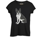 Hayvan - Köpek Terrier Siyah Bayan Tshirt