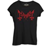 Mayhem - Logo Kırmızı Siyah Bayan Tshirt