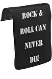 Rock & Roll Never Die Unisex Siyah Tak-Çıkar Postacı Çanta Kapağı CK-1047