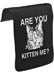 Are You Kitten Me Unisex Siyah Tak-Çıkar Postacı Çanta Kapağı CK-1089