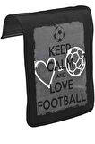 Keep Calm and Love Football Unisex Siyah Tak-Çıkar Postacı Çanta Kapağı CK-1209
