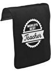 World's Best Teacher Öğretmenler Günü Unisex Siyah Tak-Çıkar Postacı Çanta Kapağı CK-1227