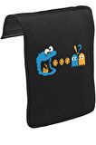 Pac-Man - Kurabiye Canavarı Unisex Siyah Tak-Çıkar Postacı Çanta Kapağı CK-1323