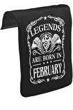 Burç - Born in February Crown Unisex Siyah Tak-Çıkar Postacı Çanta Kapağı CK-1336
