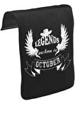 Legends Born in October - Hat Unisex Siyah Tak-Çıkar Postacı Çanta Kapağı CK-1382