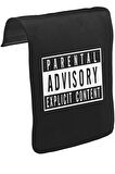Parental Advisory Explicit Content Unisex Siyah Tak-Çıkar Postacı Çanta Kapağı CK-152