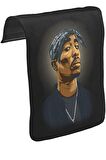 Tupac Shakur - Necklace Unisex Siyah Tak-Çıkar Postacı Çanta Kapağı CK-1548