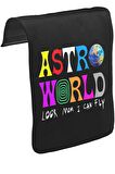 Travis Scott - Astro World Unisex Siyah Tak-Çıkar Postacı Çanta Kapağı CK-1613