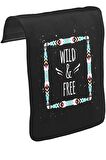 Wild and Free Unisex Siyah Tak-Çıkar Postacı Çanta Kapağı CK-1654