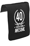 Awesome 40 Years Unisex Siyah Tak-Çıkar Postacı Çanta Kapağı CK-1748