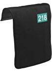 Squid Game-Number 218 Göğüs Logo Unisex Siyah Tak-Çıkar Postacı Çanta Kapağı CK-1755