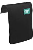 Squid Game-Number 001 Göğüs Logo Unisex Siyah Tak-Çıkar Postacı Çanta Kapağı CK-1757