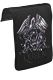 Queen Logo Unisex Siyah Tak-Çıkar Postacı Çanta Kapağı CK-469