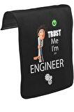 Trust me I'm an Engineer Unisex Siyah Tak-Çıkar Postacı Çanta Kapağı CK-632