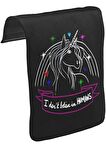 Unicorn - I Don't Believe in Humans Unisex Siyah Tak-Çıkar Postacı Çanta Kapağı CK-757