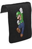 Mario & Luigi - Luigi  Unisex Siyah Tak-Çıkar Postacı Çanta Kapağı CK-870