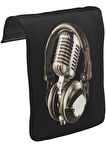 Microphone & Headphone Unisex Siyah Tak-Çıkar Postacı Çanta Kapağı CK-907