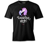 Unicorn Mom Anneler Günü Siyah Unisex Tshirt